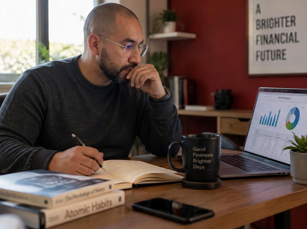 Hombre estudiando sus finanzas personales